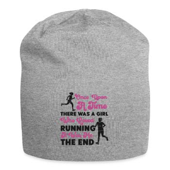 Running Runner Half Marathon Girl - Jersey Beanie - heather grey - Front