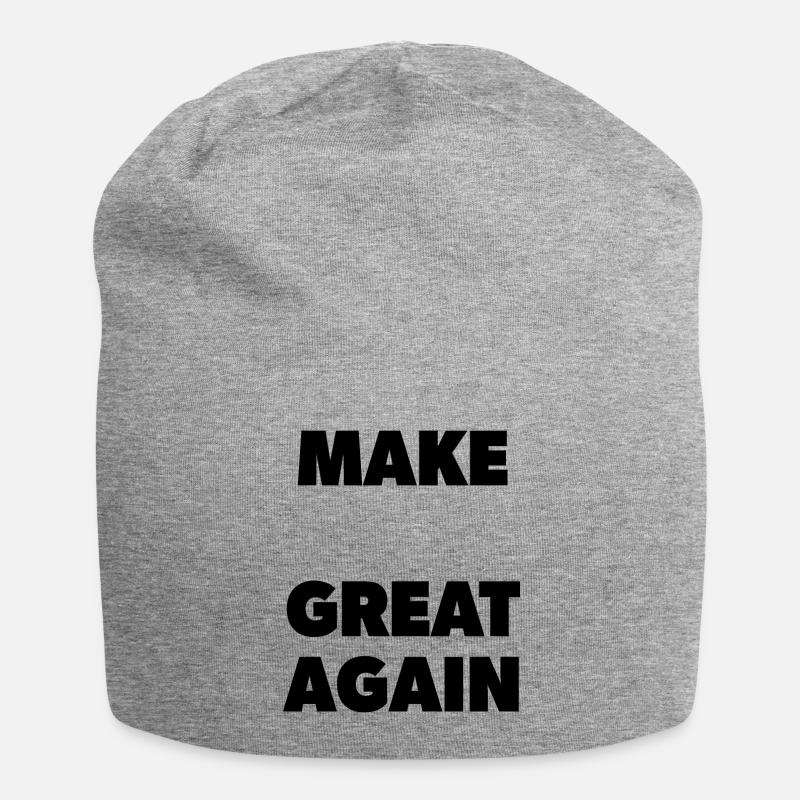 Make "___" Great Again - Schablone - Jersey-Beanie - Grau meliert