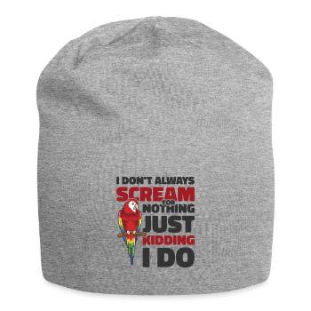 Macaw Parrot Bird Macaw Lover Tropical Zoo Animal - Jersey Beanie - heather grey - Front