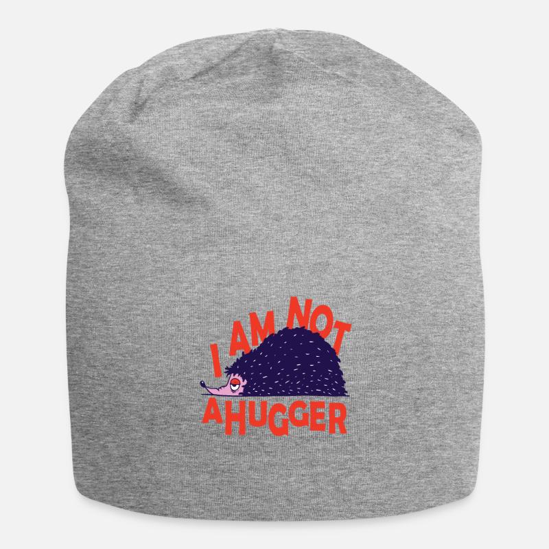 I Am Not Ahugger Hedgehog Prickle Hug - Jersey Beanie - heather grey