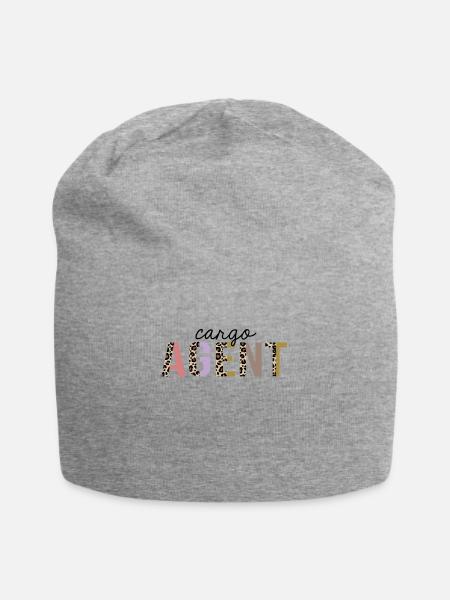 Fracht-Agent-Leoparden-Druck lustig - Jersey-Beanie - Grau meliert