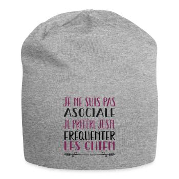 Je préfère juste fréquenter les chiens - Bonnet en jersey - gris chiné - Devant