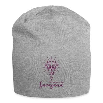Yoga Unalome mit Lotusblüte Here For The Savasana - Jersey-Beanie - Grau meliert - Vorne