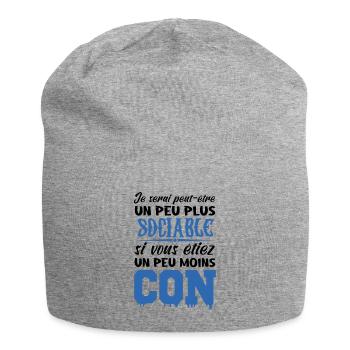 Je Serais Peut Être Un Peu Plus Sociable - Bonnet en jersey - gris chiné - Devant