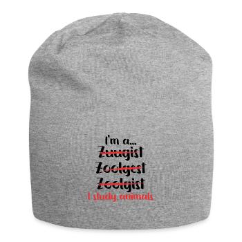 Zoologist Studying Zoo animals Zookeeping Wildlife - Jersey Beanie - heather grey - Front