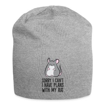 Ich kann leider nicht, ich habe Pläne mit meiner - Jersey-Beanie - Grau meliert - Vorne