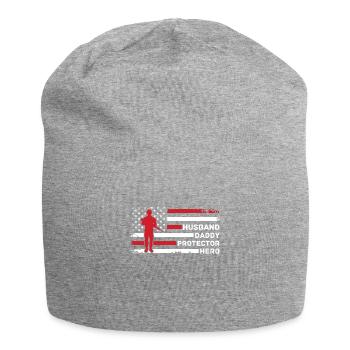 Papa Husband Protector Hero Policeman - Jersey Beanie - heather grey - Front