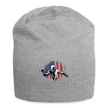 Football américain Drapeau Sports patriotiques - Bonnet en jersey - gris chiné - Devant