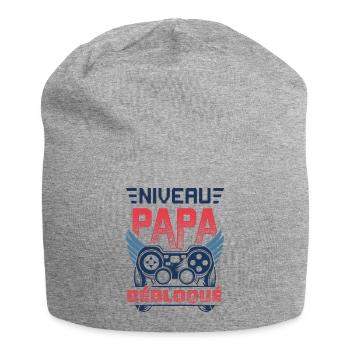 Niveau Papa Débloqué Annonce Futur Papa Gamer - Bonnet en jersey - gris chiné - Devant