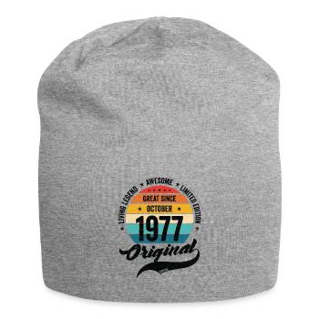 Rétro 45 ans Octobre 1977 Anniversaire Vintage - Bonnet en jersey - gris chiné - Devant