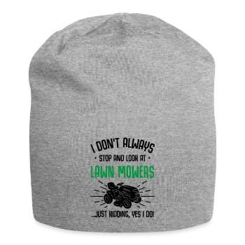 Funny lawn mowers lawn mow lawn keepers - Jersey Beanie - heather grey - Front