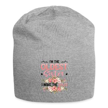 Sœur aînée, je fais les règles. - Bonnet en jersey - gris chiné - Devant