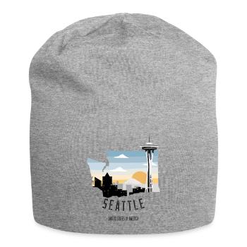 Seattle visuel dessiné - Bonnet en jersey - gris chiné - Devant