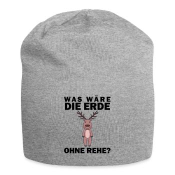 Tierschutz Tierschützer Umweltschutz Reh - Jersey-Beanie - Grau meliert - Vorne