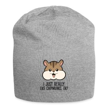 J’aime vraiment chipmunks, ok, doux - Bonnet en jersey - gris chiné - Devant
