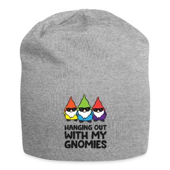 Gnome Lover Hanging Out With My Gnomies - Jersey Beanie - heather grey - Front