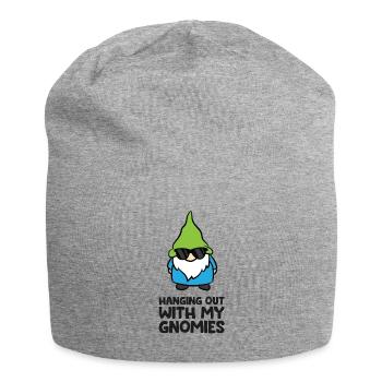 Hanging Out With My Gnomies Funny Gnome - Jersey Beanie - heather grey - Front
