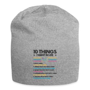 Gaming Gamer Playing Video Game Computer - Jersey Beanie - heather grey - Front