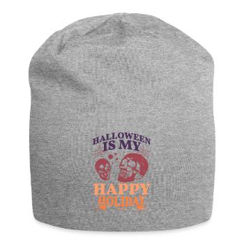 Halloween Is My Happy Holiday - Jersey Beanie - heather grey - Front