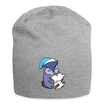 Hibou avec oreiller et bonnet de couchage - Bonnet en jersey - gris chiné - Devant