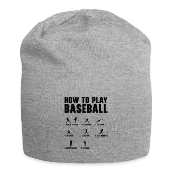 How To Play Baseball Step by Step Player Design - Jersey Beanie - heather grey - Front