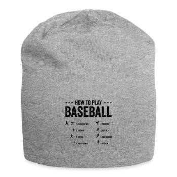 How To Play Baseball Step by Step Player Design - Jersey Beanie - heather grey - Front