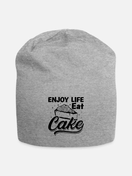 Enjoy Life Eat Cake Baker Baking Bakery Chef Cake - Jersey-Beanie - Grau meliert