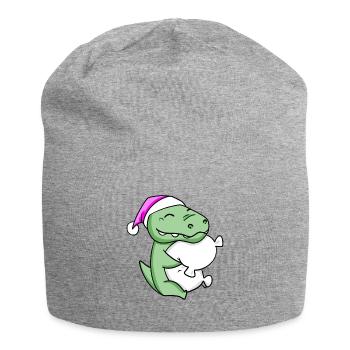 Crocodile avec oreiller et bonnet de couchage - Bonnet en jersey - gris chiné - Devant