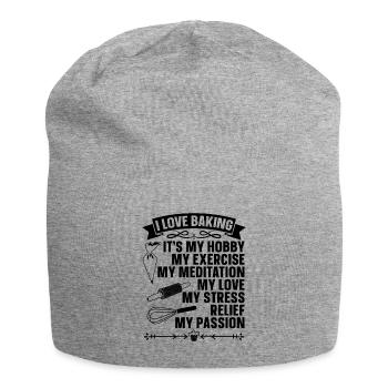J’adore Baking Baker Bakery Chef Cupcake Bake - Bonnet en jersey - gris chiné - Devant