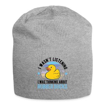 Canard en caoutchouc Canard grinçant Canard de bain - Bonnet en jersey - gris chiné - Devant