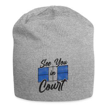 Pickleball Pun Rendez-vous au tribunal - Bonnet en jersey - gris chiné - Devant