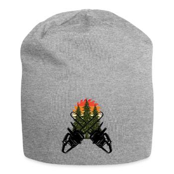 Chainsaw Axe Forester Lumberjack Saw Chain - Jersey Beanie - heather grey - Front