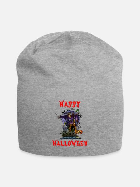 Halloween Halloween Halloween Halloween Halloween - Jersey-Beanie - Grau meliert