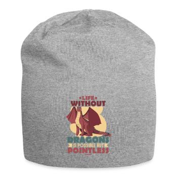 Life Without Dragons Is Possible But Pointless - Jersey Beanie - heather grey - Front