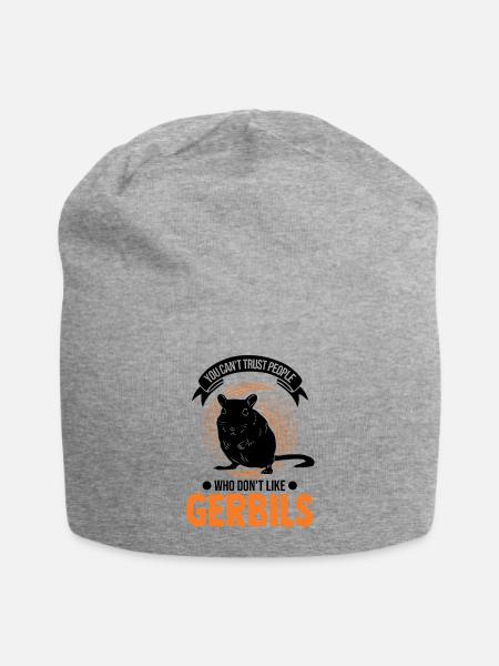 Gerbil Geschenk Rennratte Rennmaus - Jersey-Beanie - Grau meliert