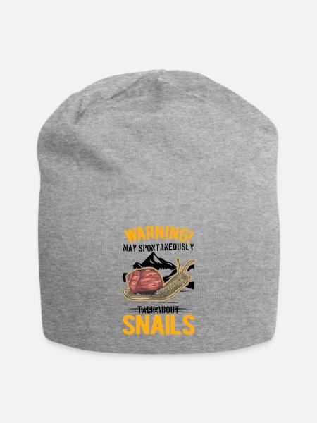 Warnung Schnecke Geschenk Weinbergschnecke - Jersey-Beanie - Grau meliert