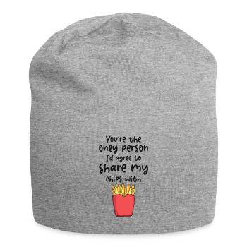 Food Friendship Sharing Chips Lover Eating - Jersey Beanie - heather grey - Front