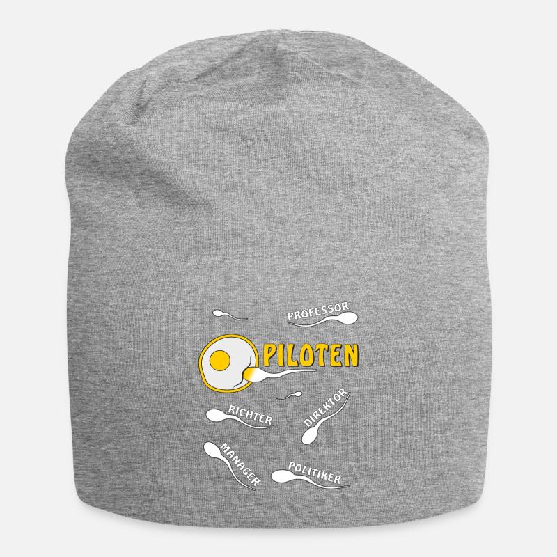 PILOTEN - Jersey-Beanie - Grau meliert