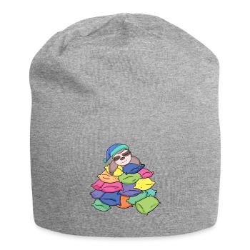 Paresseux avec beaucoup d’oreillers - Bonnet en jersey - gris chiné - Devant