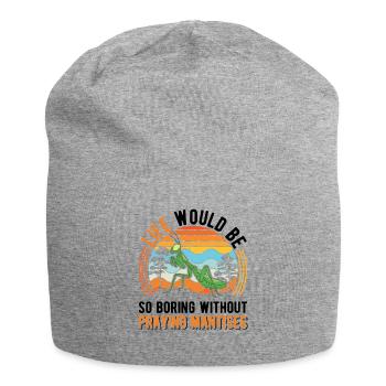 Gottesanbeterin Geschenk Mantis Fangschrecke - Jersey-Beanie - Grau meliert - Vorne