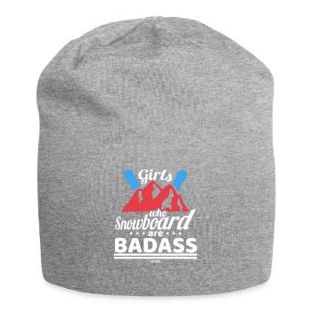 Girls Who Snowboard Are Badass - Jersey-Beanie - Grau meliert - Vorne