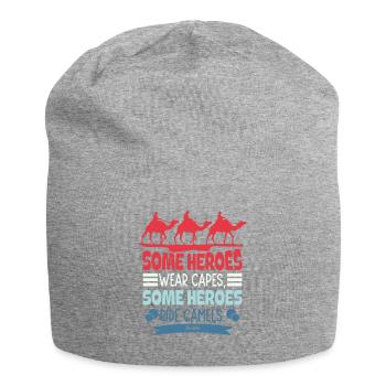 Some Heroes Wear Capes Some Heroes Ride Camels - Jersey Beanie - heather grey - Front