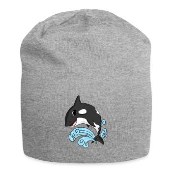 Killer whale - Jersey Beanie - heather grey - Front