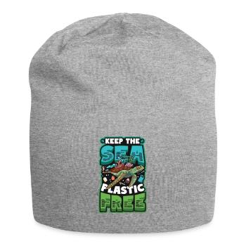 Haltet Das Meer Plastikfrei Rettet Den Ozean - Jersey-Beanie - Grau meliert - Vorne