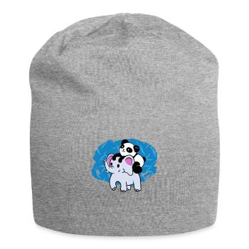 Die liebenswerte Freundschaft von Panda und - Jersey-Beanie - Grau meliert - Vorne