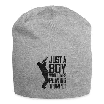 Trumpet Player Vintage Just A Boy - Jersey-Beanie - Grau meliert - Vorne