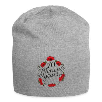 70 Years Birthday 70 Years Birthday with Roses - Jersey Beanie - heather grey - Front