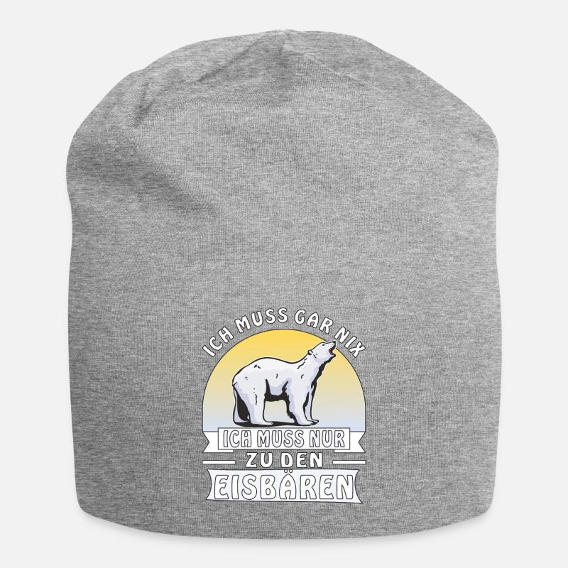 ICH MUSS NUR ZU DEN EISBÄREN - Jersey-Beanie - Grau meliert