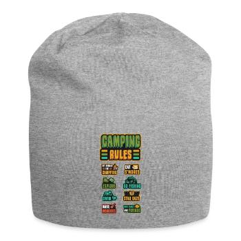 Camping rules, camping holidays, outdoor, campers. - Jersey Beanie - heather grey - Front