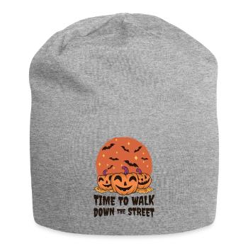 Retro Vintage Halloween Gruselige Laterne Horror - Jersey-Beanie - Grau meliert - Vorne